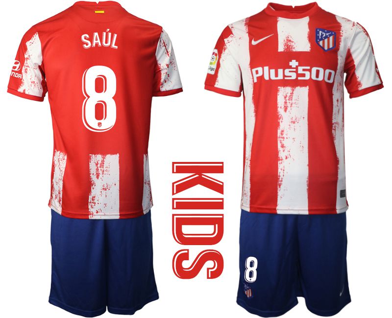 Youth 2021-2022 Club Atletico Madrid home red #8 Nike Soccer Jersey